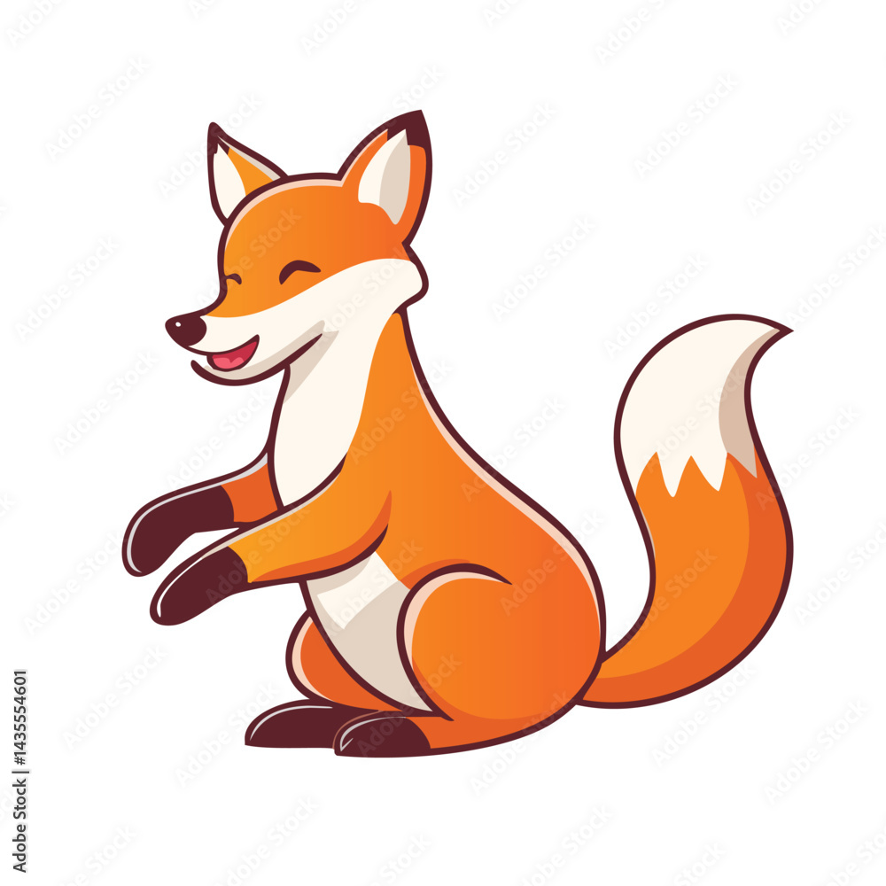 Obraz premium red fox cartoon