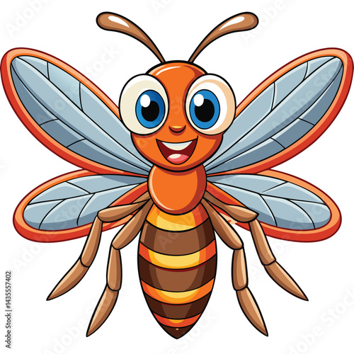 Happy bee cartoon illustration