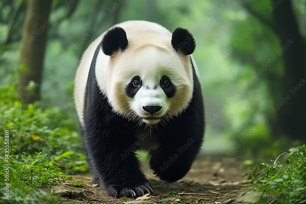 Fototapeta premium Panda in the forest, Chengdu, Province, China