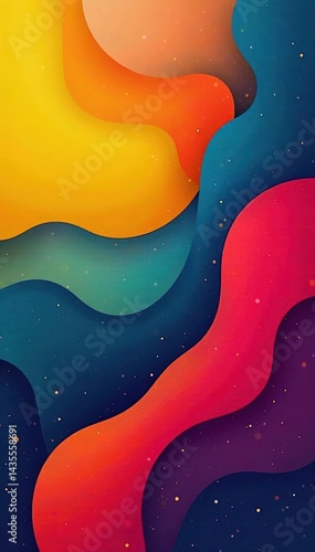 Vibrant abstract shapes, bold color interplay , contemporary, geometric