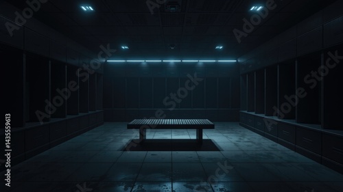 Empty Locker Room - Spotlight Illumination