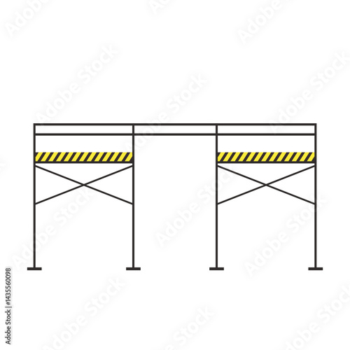 Scaffolding. Vector flat design aluminum prefabricated scaffolding isolated illustration white background.