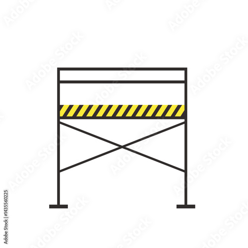 Scaffolding. Vector flat design aluminum prefabricated scaffolding isolated illustration white background.