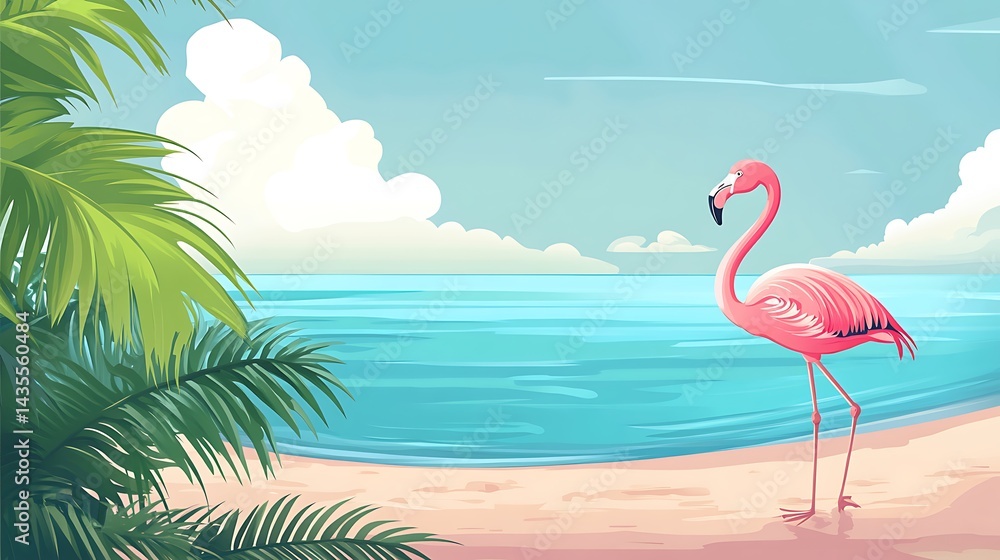 Obraz premium Flamingo Beach Paradise.