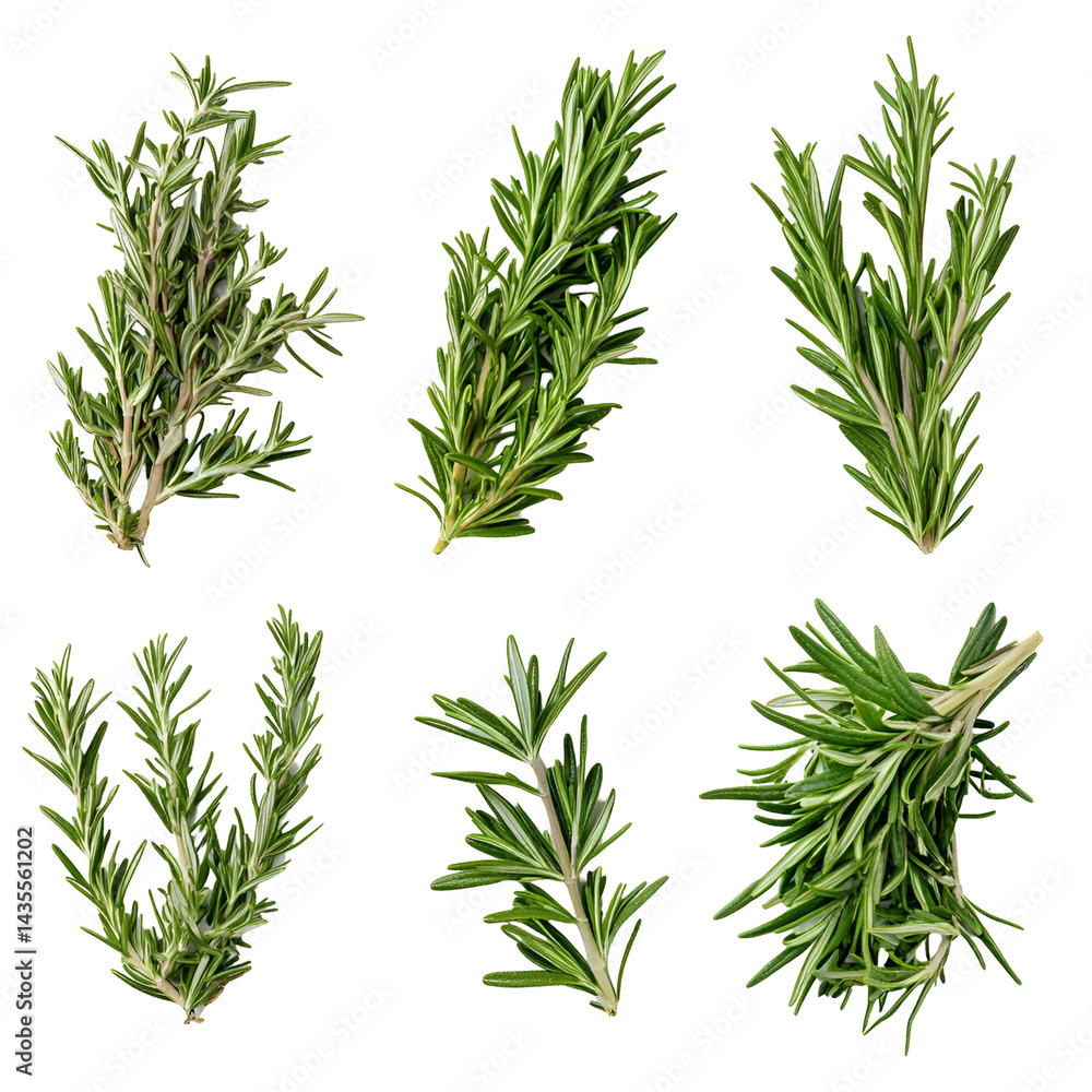 Fototapeta premium Fresh Rosemary Sprigs Herb Collection Culinary Ingredient