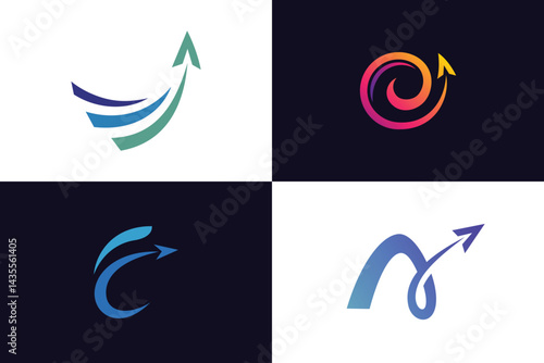 Fast trip travel vector creative logo set for agency graphic symbol and traveling agent logo template