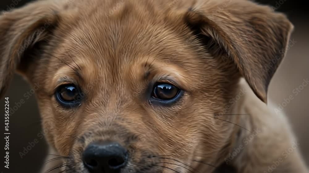 Close-up Portrait of an Adorable Brown Puppy with Shiny Eyes Close-up Portrait of an Adorable Brown Puppy with Shiny Eyes