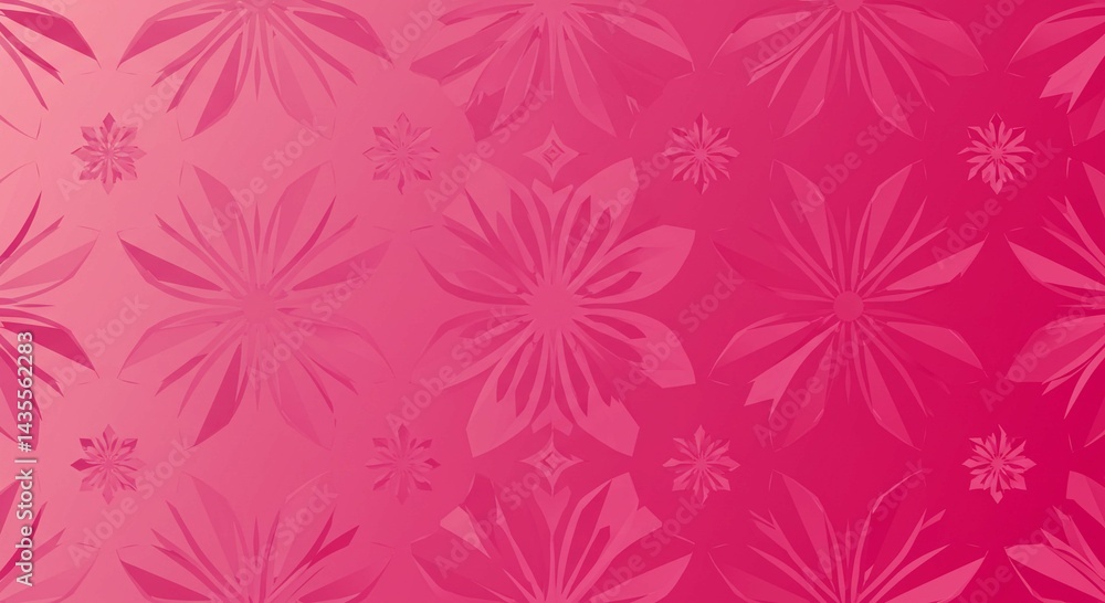 Vibrant Pink Floral Pattern Background Texture 3D Embossed Flowers Gradient Design Vibrant Pink Floral Pattern Background Texture 3D Embossed Flowers Gradient Design