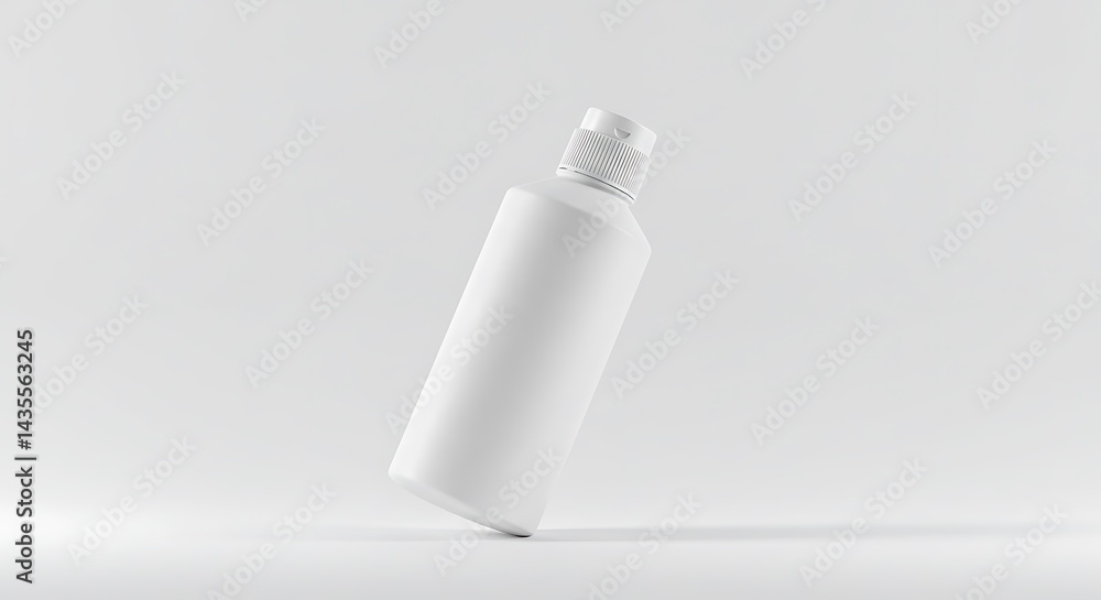 Isolated White Bottle Mockup on Clean Background Isolated White Bottle Mockup on Clean Background