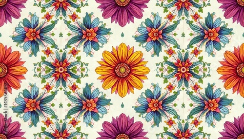 Wallpaper Mural Intricate floral design, repeating seamlessly , garden, repeat, textile Torontodigital.ca