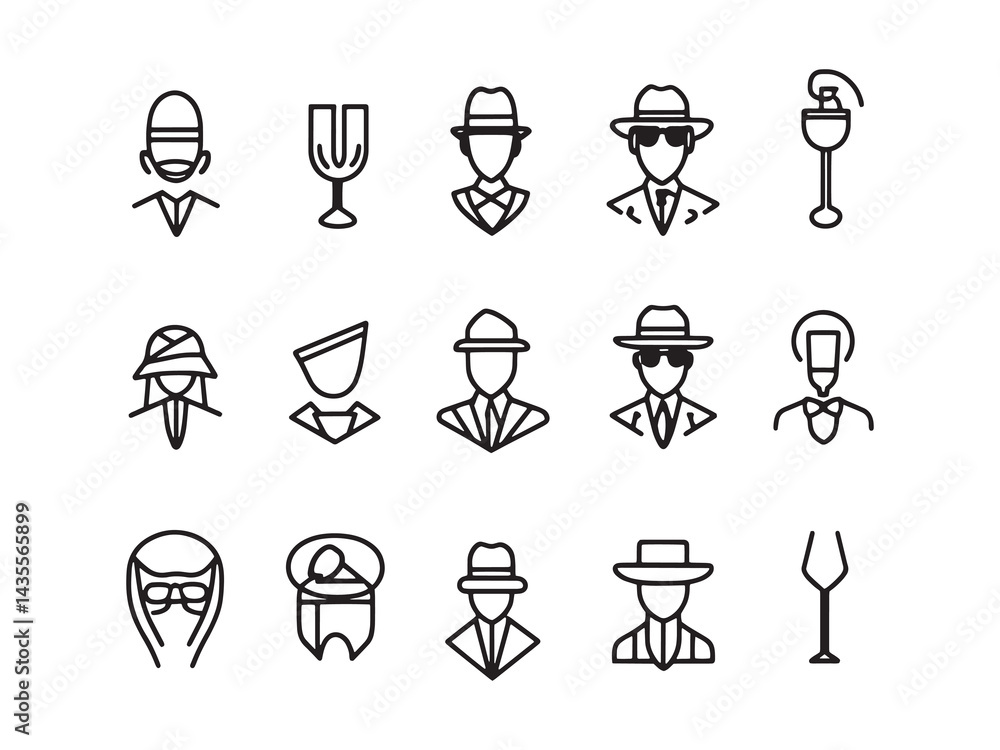 Exclusive Nightclub line art icon vibrant club atmosphere Exclusive Nightclub line art icon vibrant club atmosphere