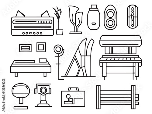 Exclusive Nightclub line art icon stylish party design