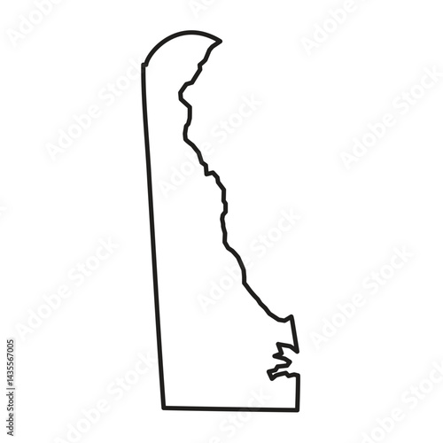 Delaware Outline Vector Map - State Border Graphic