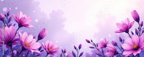 Purple floral watercolor background for memorial service, loss, beautiful, design