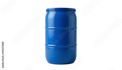 Blue oil barrel isolated on transparent background 