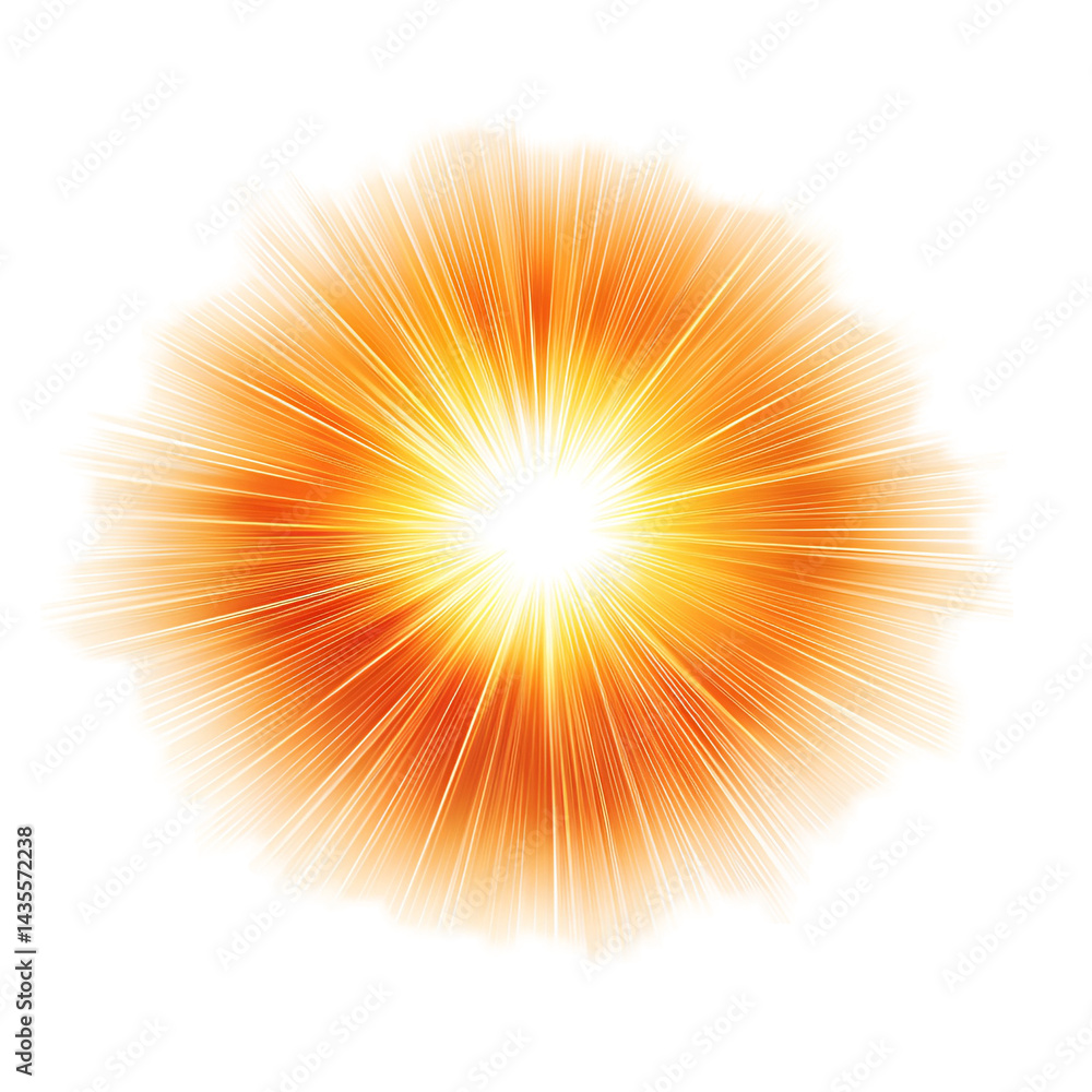 Bright Orange Sunburst Explosion Energy Light Rays Bright Orange Sunburst Explosion Energy Light Rays