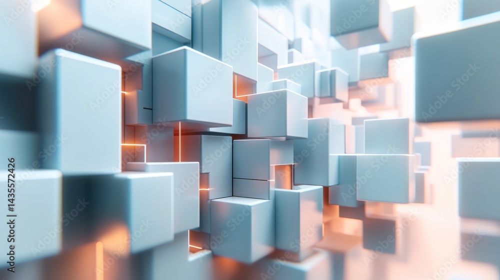 Obraz premium Abstract geometric cube structure