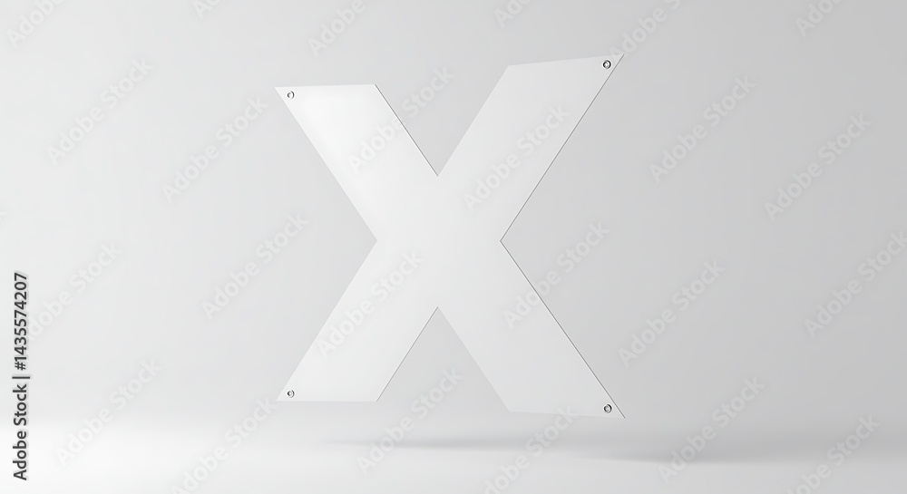 Letter X Minimalist Style Displayed on a White Background Letter X Minimalist Style Displayed on a White Background