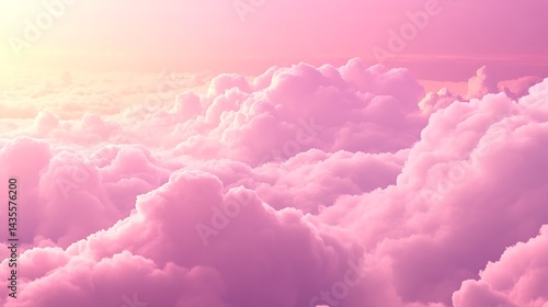 Pink Sunset Cloudscape Aerial View. (1)