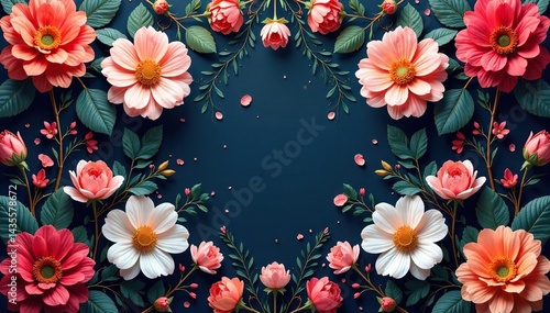 Wallpaper Mural Intricate floral arrangement showcasing rhythmic repetition , blossom, background Torontodigital.ca