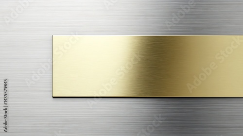Gold plate with brushed steel background.