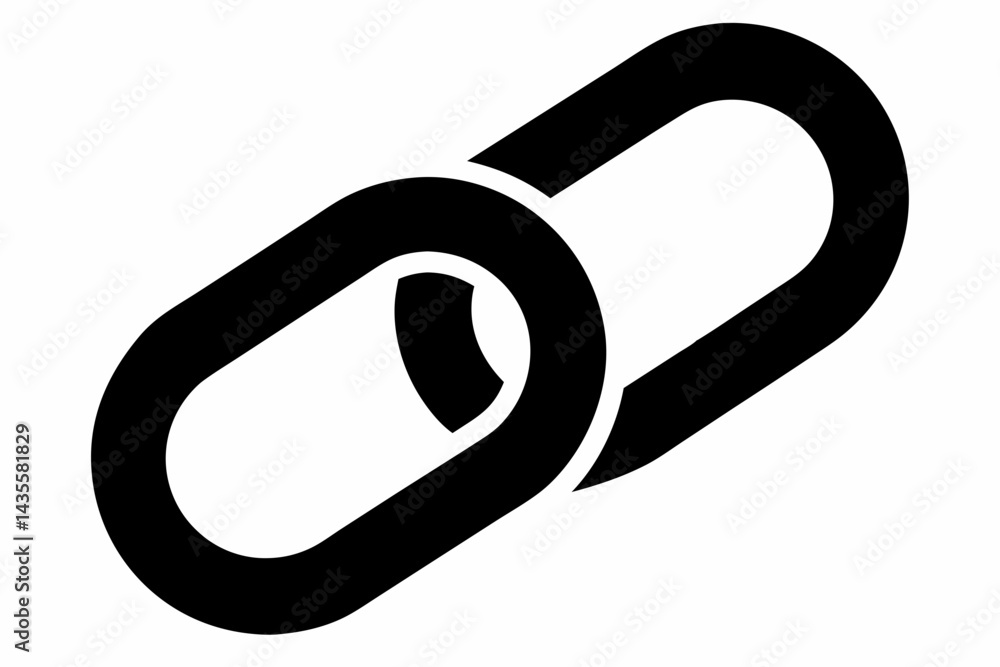 Paperclip Chain Loop Silhouette Vector Illustration Paperclip Chain Loop Silhouette Vector Illustration