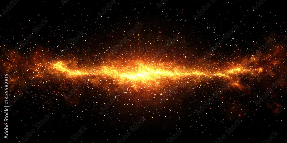 Naklejka premium Intense bright spark with glowing fiery embers