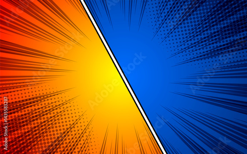 Comic versus battle template background. vector illustration