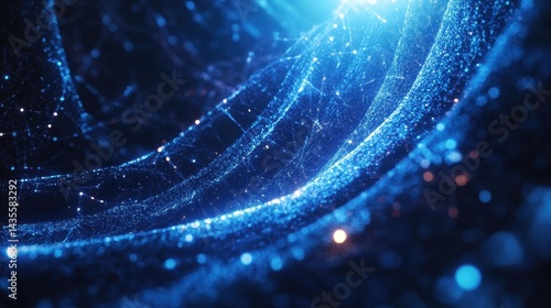 Wallpaper Mural abstract blue network data background Torontodigital.ca