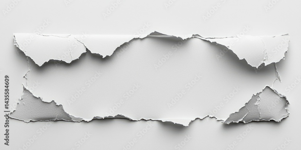 Isolated paper piece with torn-out center Isolated paper piece with torn-out center