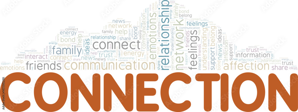 Fototapeta premium Connection word cloud conceptual design isolated on white background.