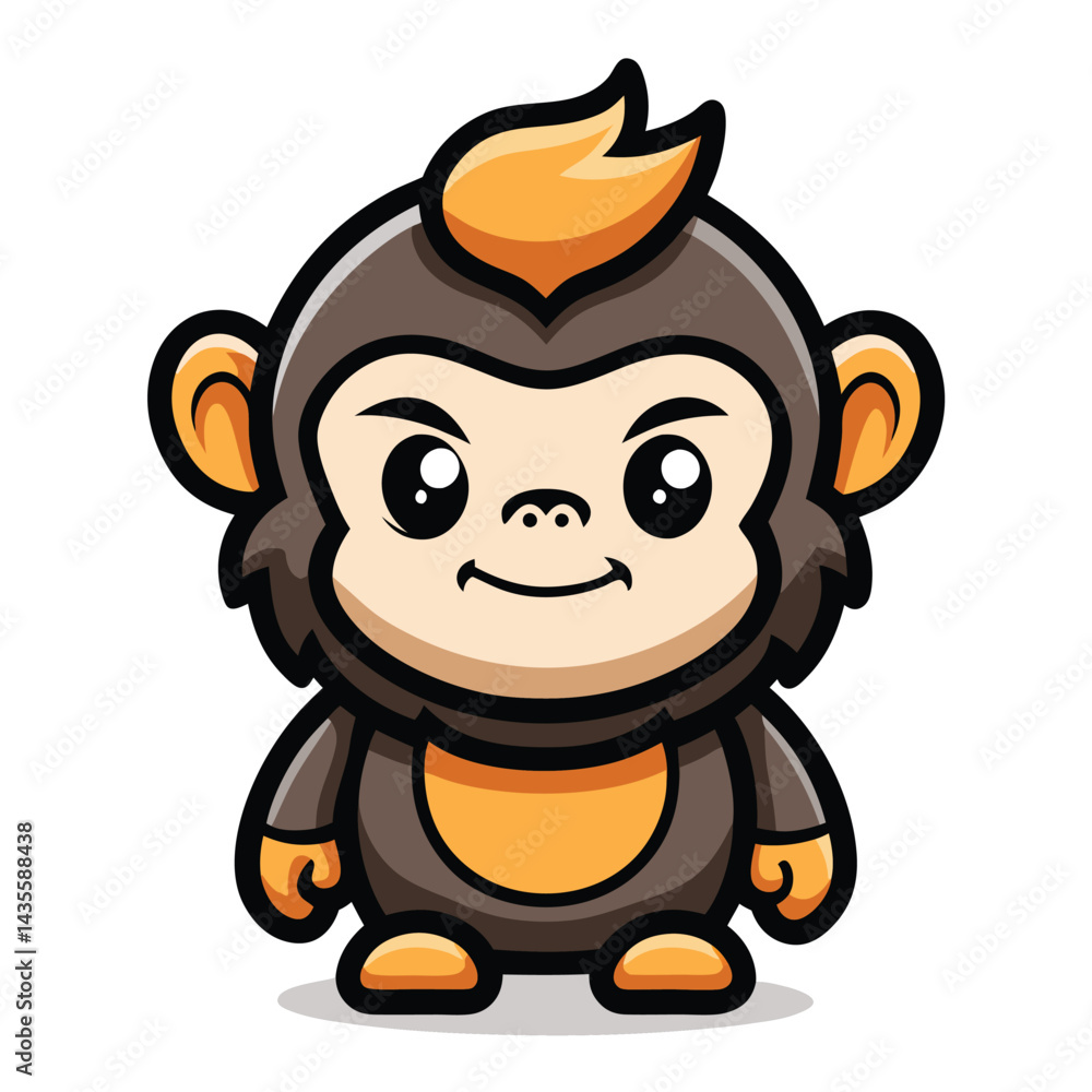Fototapeta premium Cute cartoon monkey