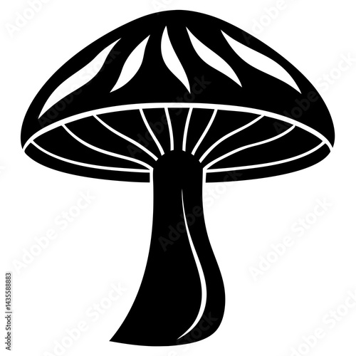 mushroom silhouette white background