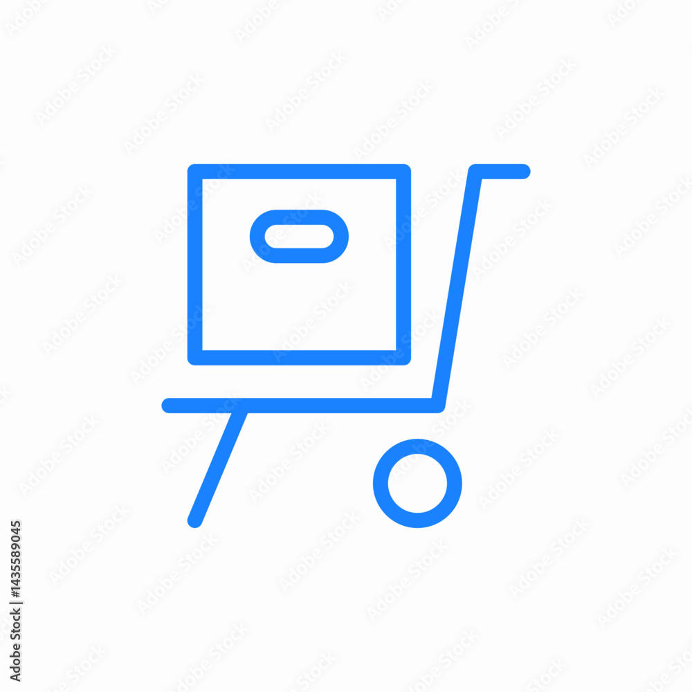 shopping cart box inside icon sign vector shopping cart box inside icon sign vector