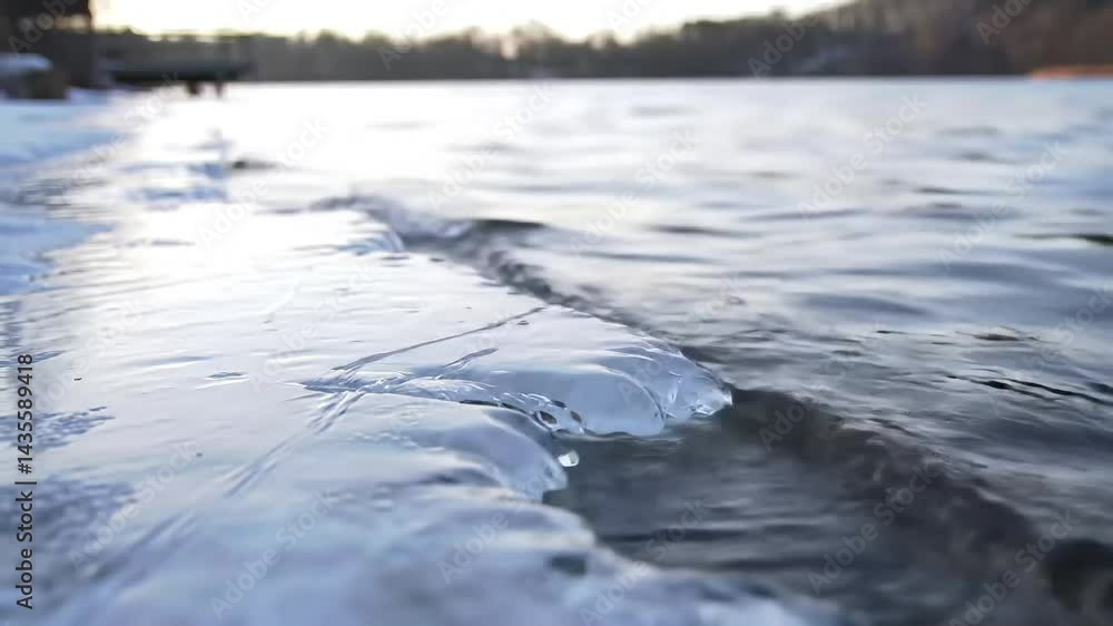 Melting Ice Sheet on Lake Edge Time-Lapse Melting Ice Sheet on Lake Edge Time-Lapse