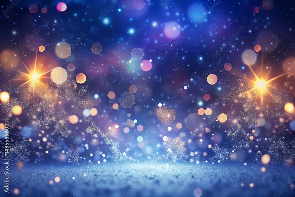 Magical Bokeh Christmas Background Soft Lighting & Sparkling Snow Magical Bokeh Christmas Background Soft Lighting & Sparkling Snow