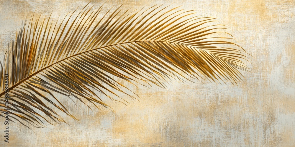 Fototapeta premium Light and airy coconut palm branch shadow effect