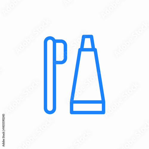 toothbrush toothpaste icon sign vector