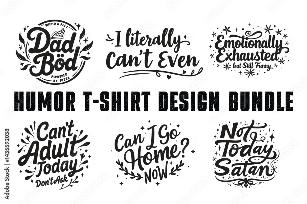 Fototapeta premium Humor T-Shirt Design Bundle