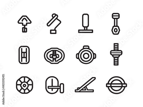 Fitness Center line art icon creative fitness design