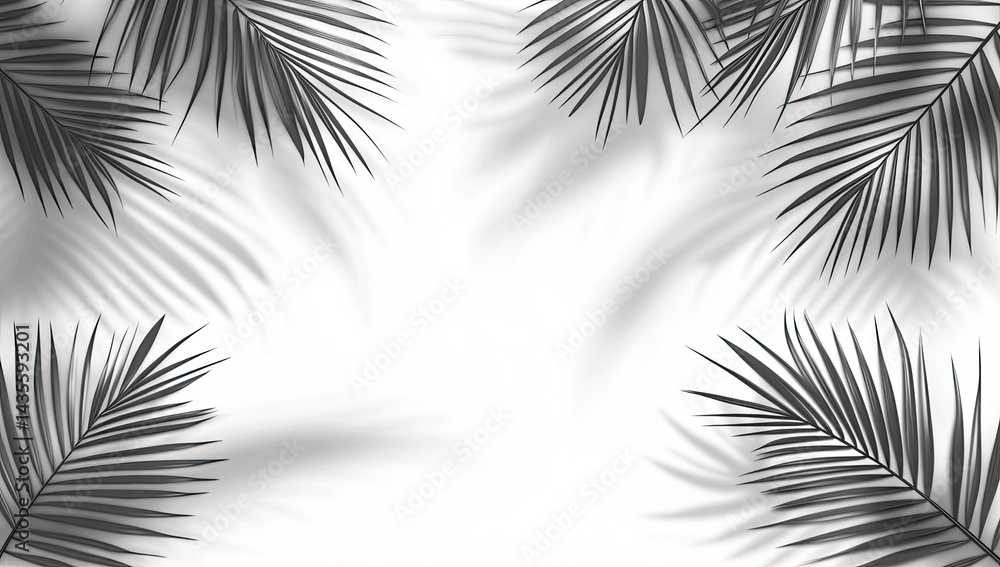 Obraz premium Palm Leaf Shadows on White Background (1)