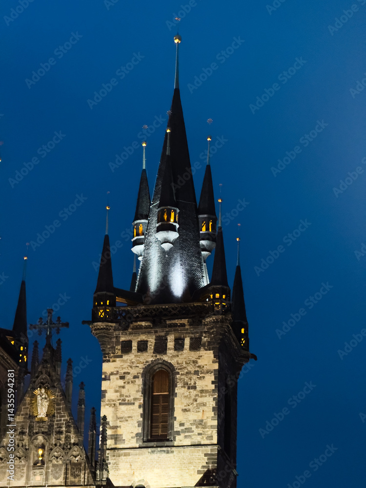 Details Of The Old Medieval Tower In Prague