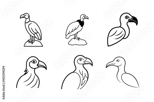 Wildlife Vulture Flying Vector Silhouette