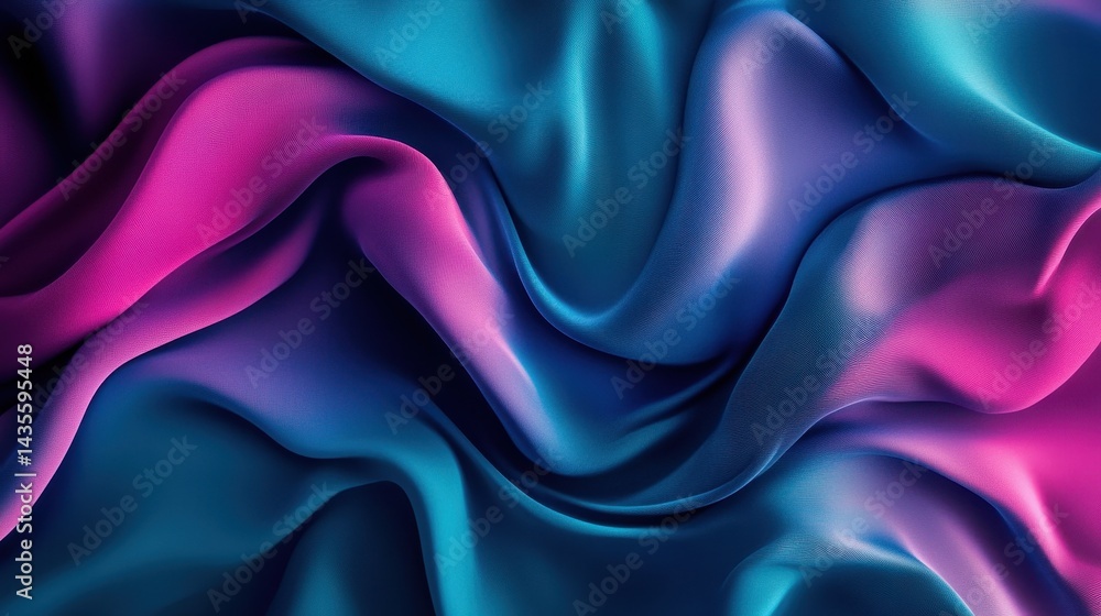 Obraz premium abstract blue pink silk fabric drape