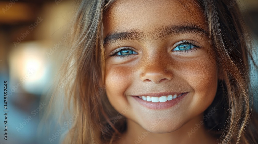 Joyful child's beaming face Joyful child's beaming face