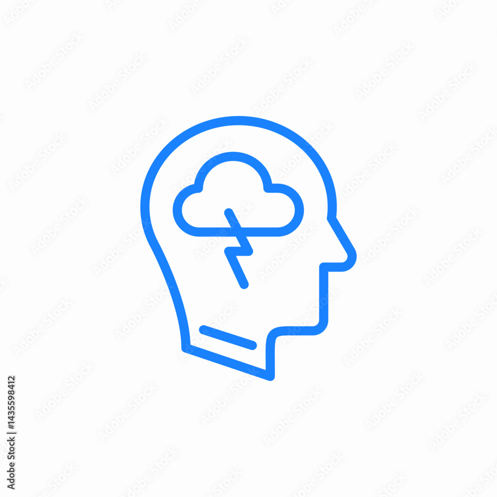 cloud thinking icon sign vector cloud thinking icon sign vector