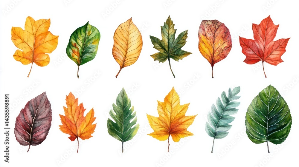 Obraz premium Autumn leaves collection (1)