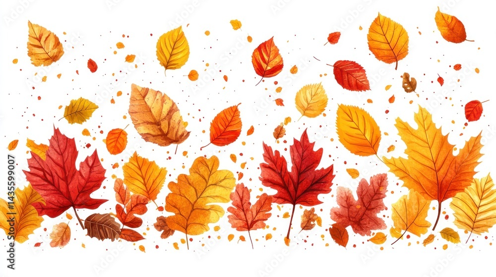 Obraz premium Autumn leaves falling (1)