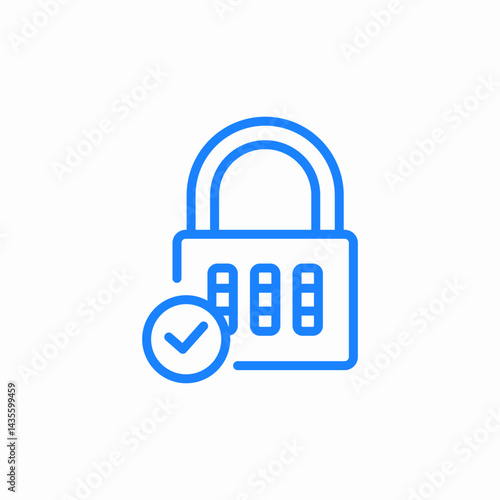 digital lock icon sign vector