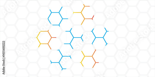 Abstract blue technology backdrop featuring a seamless hexagonal pattern with a 3D honeycomb structure